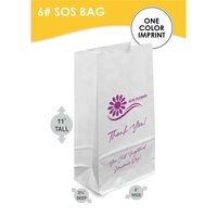 White paper 6# SOS bags with one color imprinting. Choice of... from ASI...