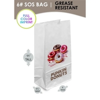 White grease-resistant paper 6# SOS bags with attention-grabbing full color...