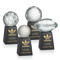 Crystal sports ball award mounted on a tall marble base.... from ASI 84592 St...