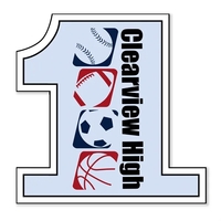 2"H x 2"W number one shaped magnet that's made in the... from ASI 54040 Fey...