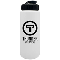 32 Oz. White Sport Bottle with Super Sipper Lid