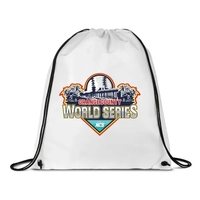 White/Black Draw String Back Sack - 12" x 15 3/4"