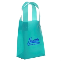 Colorful hi-density frosted plastic bag with fused loop handles.... from ASI...