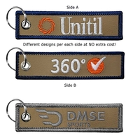 2 Sided Embroidered Medium Size Faux Leather Key Tags