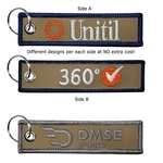 2 Sided Embroidered Medium Size Faux Leather Key Tags