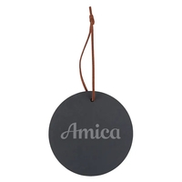 4" Slate Round Ornament