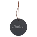 4" Slate Round Ornament
