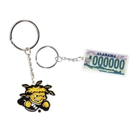 Molded PVC key tag in 1.5" sizes with short chain and... from ASI 62088...