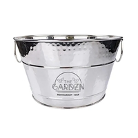 Round hammered stainless steel bucket with easy to clean finish. ... from ASI...