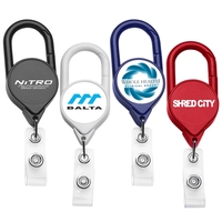 Carabiner retractable badge reel in solid colors, anti-twist feature... from...