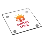 4" Glass Square Coaster (Full Color Imprint)