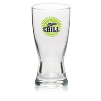 Clear hourglass pilsner beer glass with thick base and smooth rim,... from...