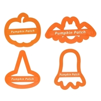3" x 4" Halloween 4-piece plastic cookie cutter set.... from ASI 59683 Harco...
