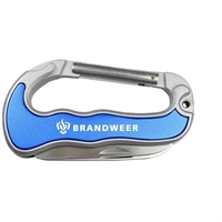 Large carabiner featuring a 2" knife, saw blade, and file with... from ASI...