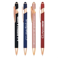 Plunger action, metal ballpoint pen, Soft Touch colored barrel, Rose Gold......
