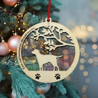 Custom cut birch wood and printed acrylic ornament. Watch the light... from...