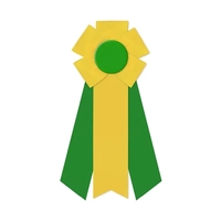 4" Rosette 10" long with 3 streamers