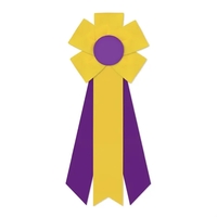 Rosette with 3 streamers 2" middle dovetail and 1 5/8" sides... from ASI...