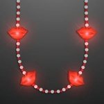 Red Lips Light Up Beads Necklace