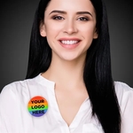 Rainbow Tinplate Button 2 1/4"