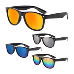 Iconic Black Frame Mirror Lens Sunglasses