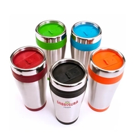 16 oz. stainless steel travel tumbler with double wall insulation and... from...