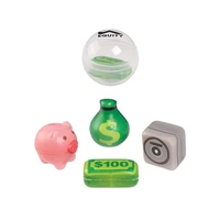 Financial stress reliever set with a piggy bank, money bag, money... from ASI...
