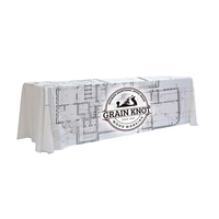 Environmentally-friendly table throw designed for use with 8' wide tables;...