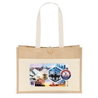 Cotton/Jute Tote with 10 oz. cotton front pocket and 1 1/4"... from ASI 37940...