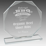 7.5" Octagon Clear Glass Award