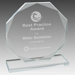 6.5" Octagon Clear Glass Award