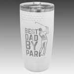 PC 20 oz. White Golf Tumbler w/ Dimples & Slider Lid