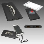Black Power Bank & Wireless Anodized Charger w/USB-C Cord