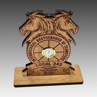 10" x 5" x 0.1875" hardwood desk clock in eight wood... from ASI 92531 Unique...