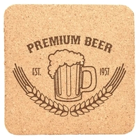 Eco-friendly 4" x 4" cork coaster with custom engraving, perfect... from ASI...