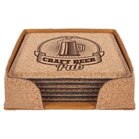 Cork coasters are a great gift or incentive.Topstiched all around and... from...