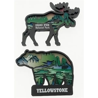 Three layer MDF magnets in bear and moose shapes.... from ASI 40610 Perry...