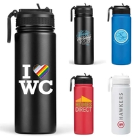 18 ounce stainless steel double-wall vacuum insulated water bottle with...