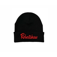 Heathered acrylic beanie with low-profile knit, ribbed cuff, and direct...