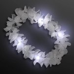 White Hawaiian Flower Light Up Lei