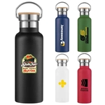 17oz Travel Stainless Steel Vacuum water bottle w/wood lid