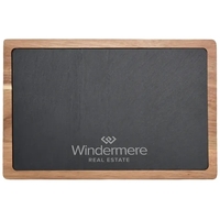 The Charcuterie cutting board is made of slate and solid Acacia... from ASI...