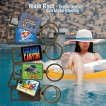 Wide Rectangle Bottle Opener With Keyring