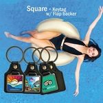 Square Executive Key tag with Leatherette Flap