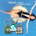 Square Chrome Keytag