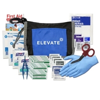 First aid kit with an ice pack, antibiotic ointment, first aid... from ASI...