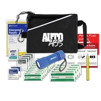 Auto kit with a nylon pouch, flashlight, rain poncho, police banner... from...