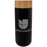 10 oz. Double Wall Ceramic Mug wih Bamboo Lid