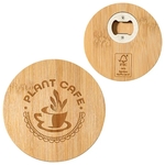 Bamboo Coaster with Bottle Opener