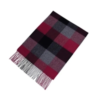 Luxurious maroon plaid alpaca blend scarf made in Peru... from ASI 98085...